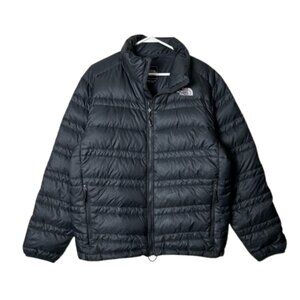 The North Face solid black 550 goose down puffer jacket men's M full zip